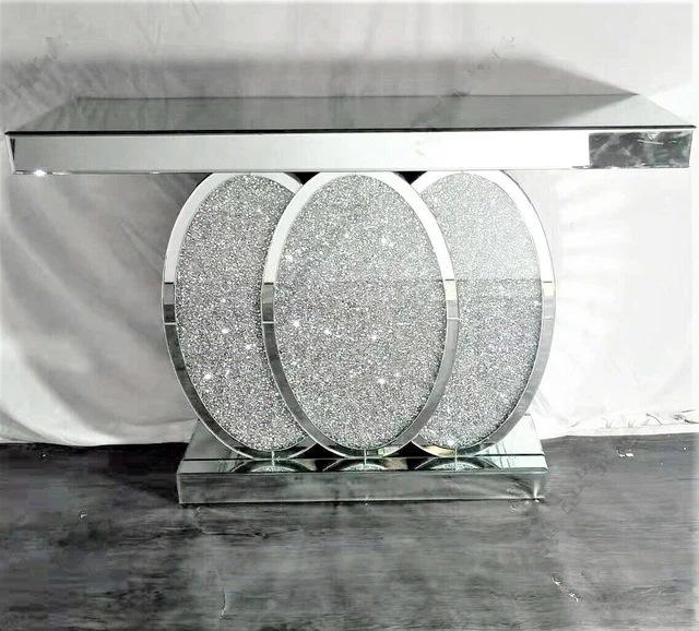 XXL LUXURY MIRRORED Crushed Diamond Console Hallway Table Living Room ...