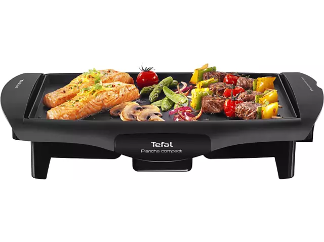 Plancha de asar - Tefal CB5005, 1800W, Antiadherente, Negro