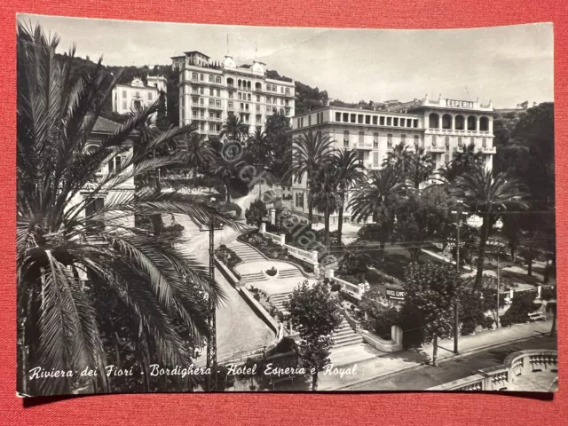 Cartolina - Riviera dei Fiori - Bordighera - Hotel Esperia e Royal - 1955