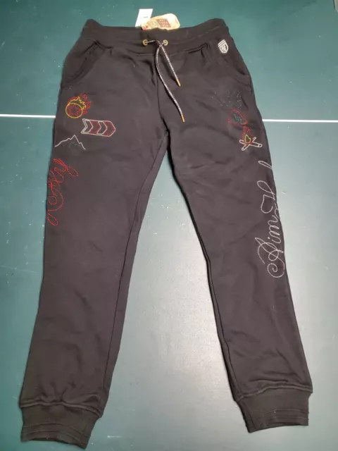 Men's Born Fly Embroidered Black French Terry Joggers MSRP $64.00 Free ship