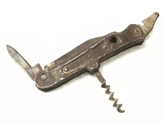 Vintage Old Rustic Iron Rare Cork Screw Beer Wine Soda Bottle Opener Germany