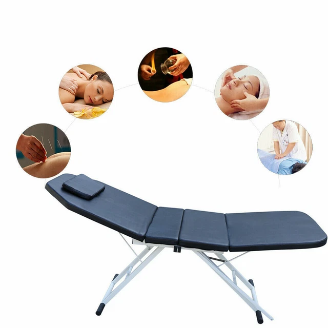 Cama de belleza plegable spa portátil salón de belleza cama triple tumbona de masaje