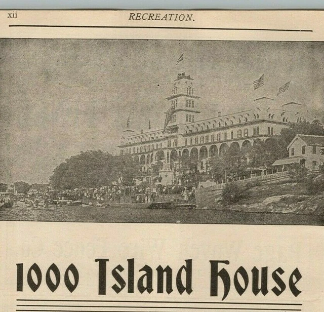 1890s-1910s Print Ad 1000 Island House Venice of America Alexandria Bay NY