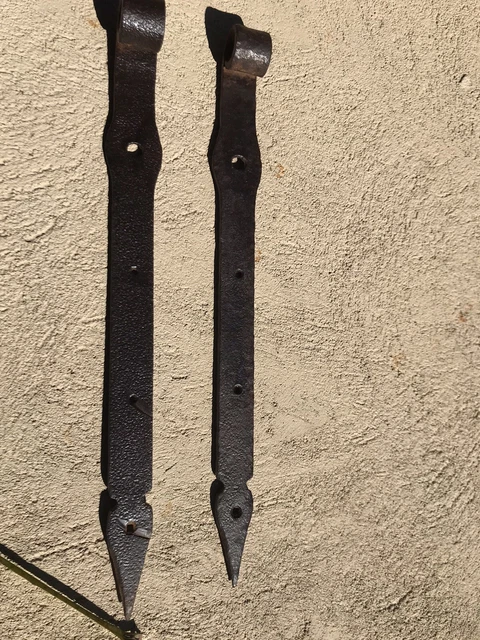 Antique Hand Forged Iron Old Barn Hinges 20inch Pair