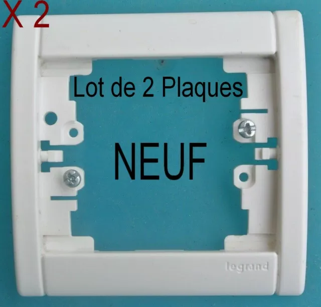 Lot de 2 Plaques de 1 Poste, Enjoliveur LEGRAND SAGANE OPALIS (Blanc) NEUF 85000