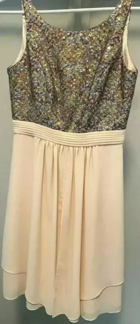 A. drea Women Blush Sequins Cocktail Dress S (4-6) 👗