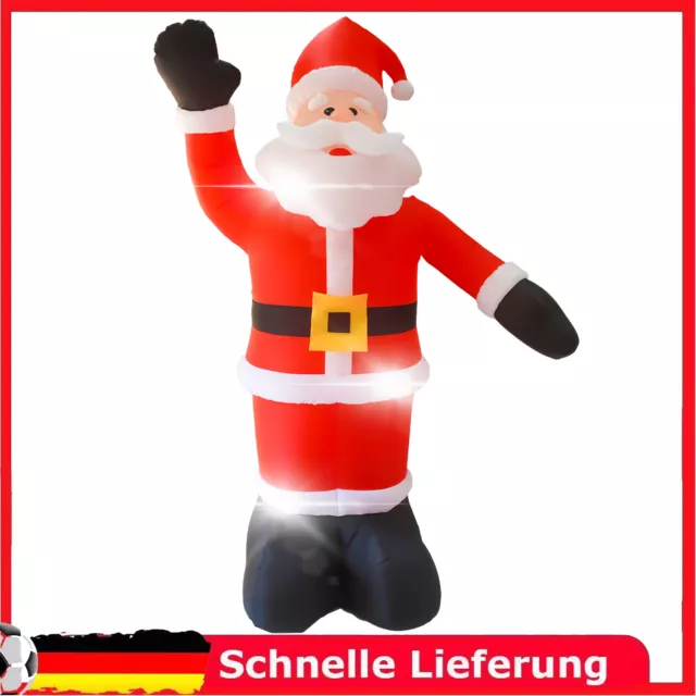 2023 Weihnachtsmann aufblasbar 240cm LED beleuchtet Deko Weihnachten Nikolaus