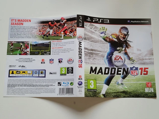 playstation 3 Madden 15 NFL Inlay insert artwork cover Only