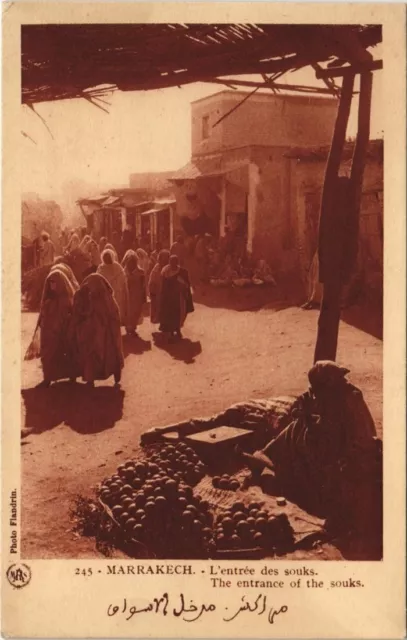 CPA AK MAROC MARRAKECH L'entrée des souks Flandrin (37988)