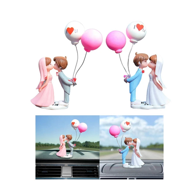 Figurine Couple Qui S'embrasse - Décoration Voiture Ou Bureau - En Résine - Dimensions 9x3x5 Cm
