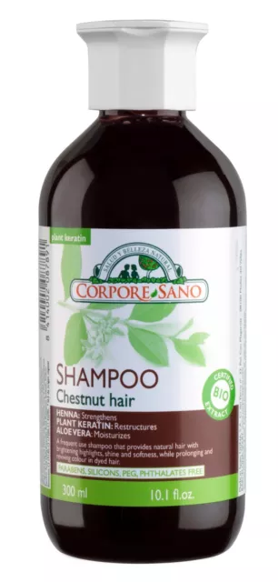 CORPORE SANO, COLOUR SAFE HENNA SHAMPOO, ORGANIC CERTIFIED EXTRACT 300 ml.