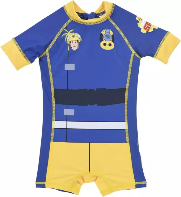 Boys SE1836 Fireman Sam Short Sleeve One Piece Sun Protection Wetsuit / Swimsuit