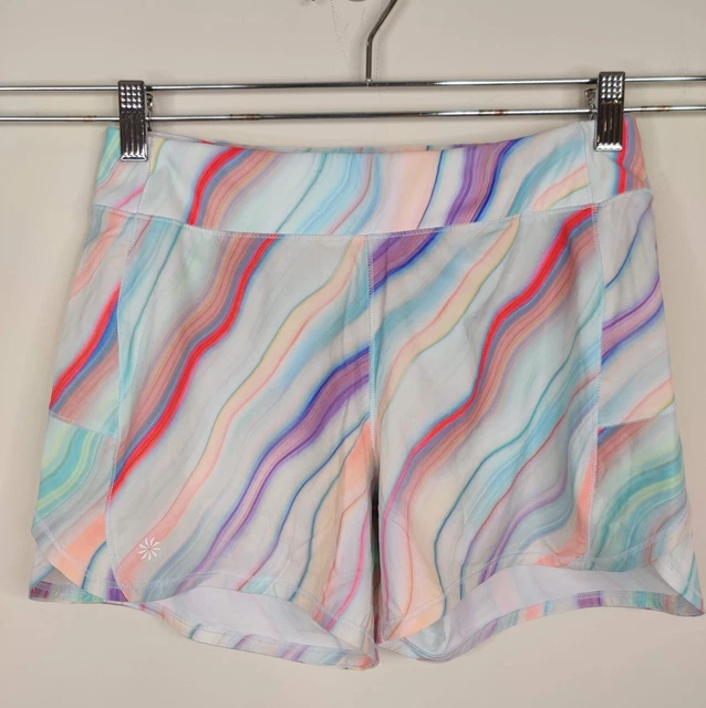 Athleta Girl Record Breaker 3" Shorts XL / 14 Colorful Stripe Print Outdoor