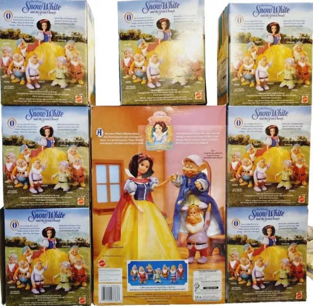 Disney Classics Schneewittchen & die sieben Zwerge Prinzessin 1990 Puppe Barbie Größe Set