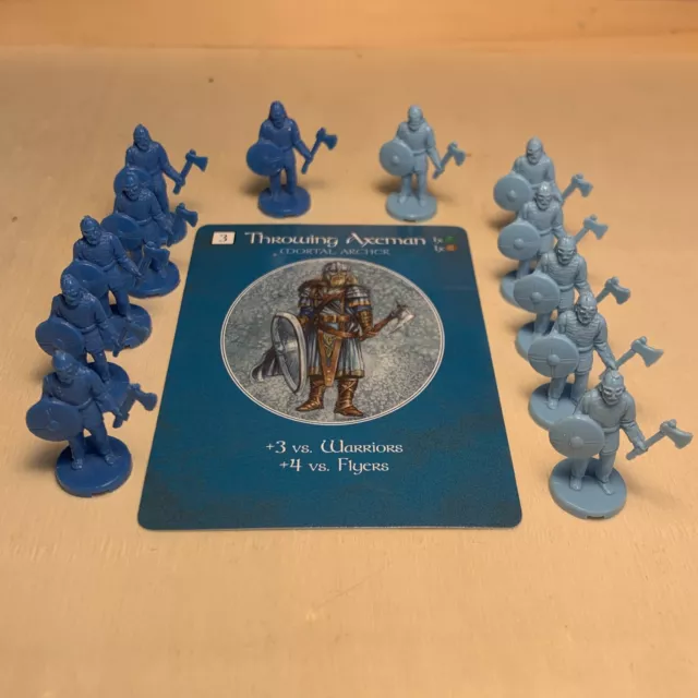 THROWING AXEMEN 12 Tokens and Battle Card for AGE OF MYTHOLOGY Game NORSE Parts