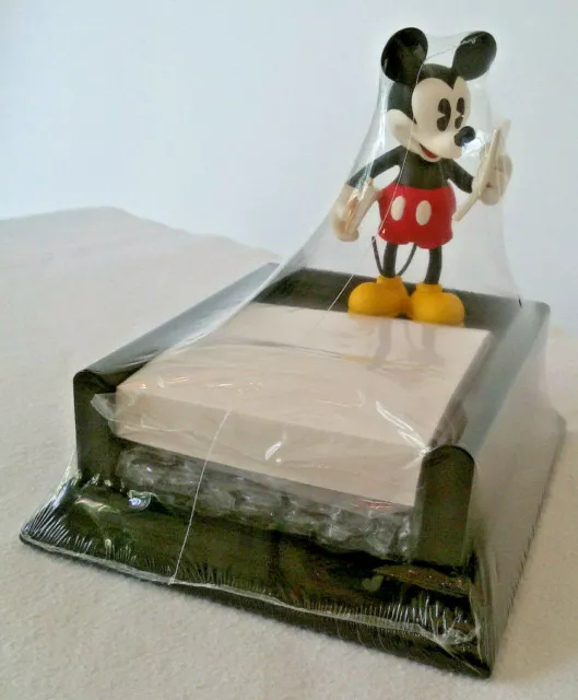 MICKEY MOUSE MICKY MAUS ZETTELBOX DISNEY JOY TOY Kunstharz Figur Holzsockel RARE