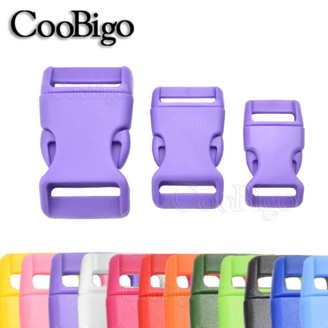 100X Colorful Side Release Buckles Curved Outdoor Camping DIY Paracord Bracelet