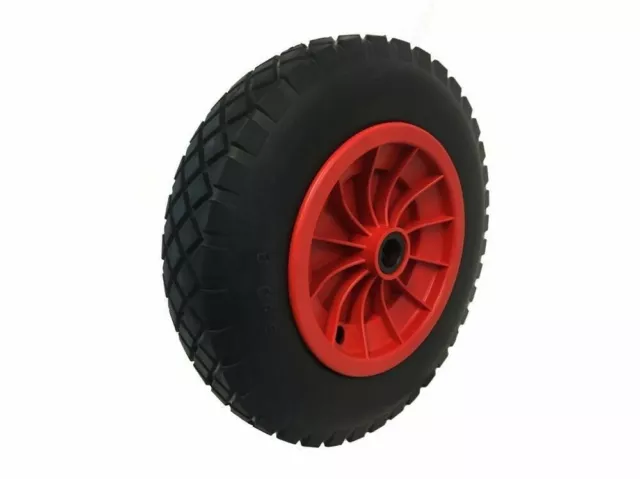 PU 14" SOLID Puncture Proof RED Wheelbarrow Wheel Tyre 3.50 - 8 FOAM FILLED