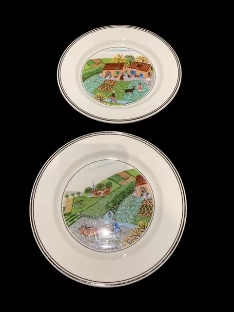 Villeroy Boch Naif Folk Art Laplau  Porcelain Side Plates