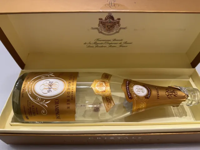 Roederer Cristal 1996 Display EMPTY Bottle &  Box 750ml Sparkling Champagne Wine