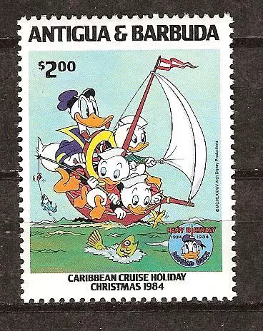 ANTIGUA BARBUDA DISNEY #815 Christmas Donald Sailing