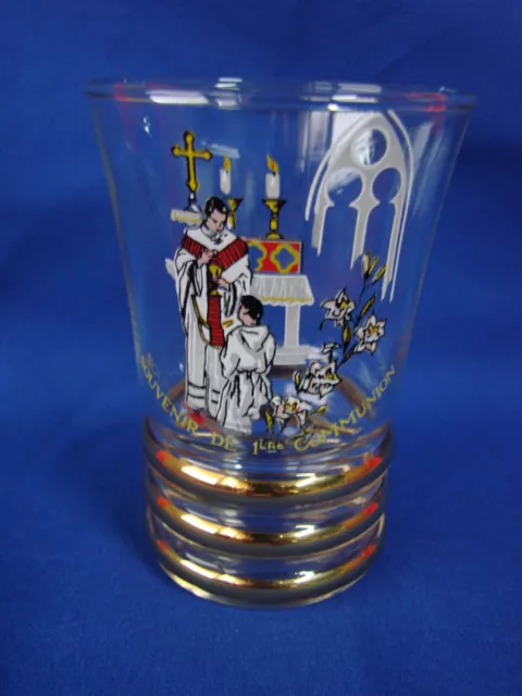 Ancien Verre / Gobelet Souvenir De Communion / Religion