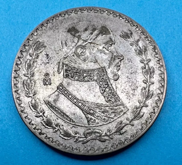 1966 Mexico One Peso 1966 Mexican $1 Silver Coin Un Peso Morelos Lettered Edge