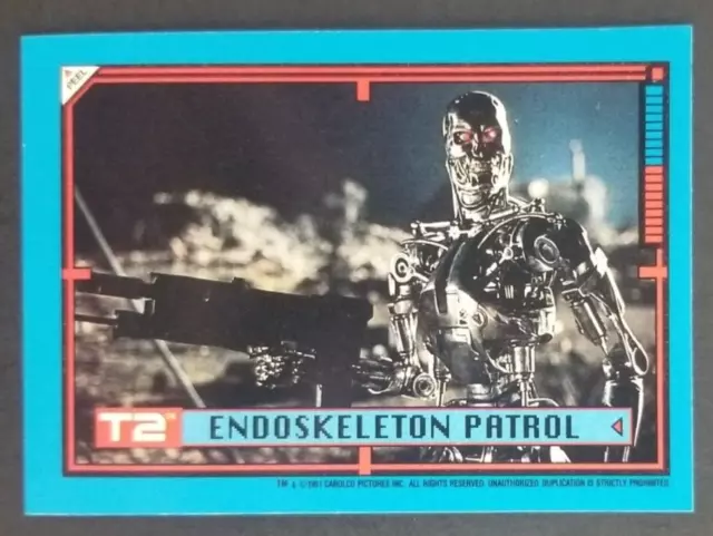 T2 Terminator 1991 Endoskeleton Topps Sticker Card #8 (NM)