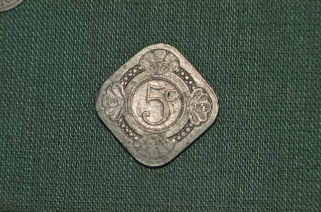 1914 Niederlande 5 Cent Münze Königin Wilhelmina