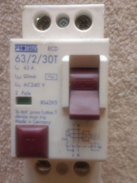 Proteus RCD 30mA – 40A / 63A / 80A / 100A – 2-polig – Aus Frankreich, Gebraucht