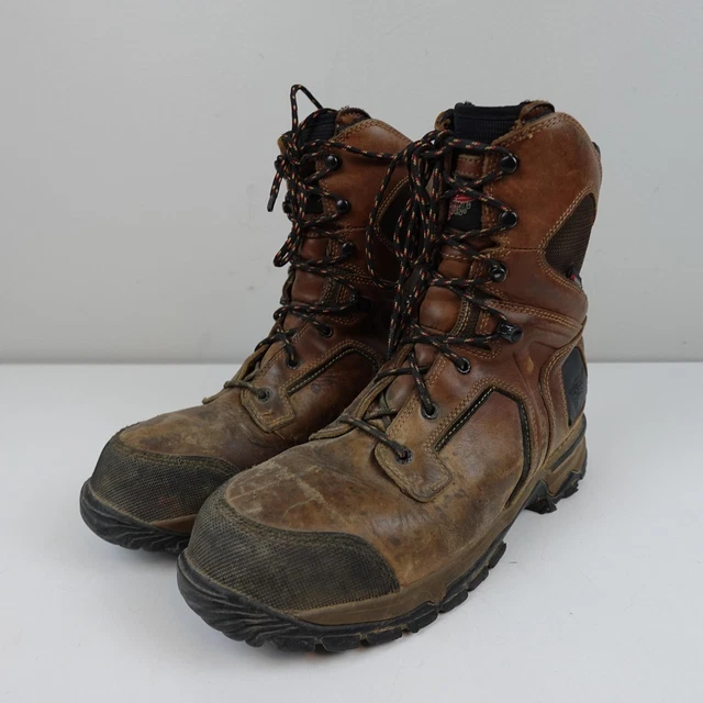 RED WING WORK Boots Mens Size 9.5 Brown Waterproof Safety  display picture 2