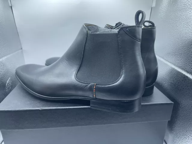 PAUL SMITH MEN’S Falconer Chelsea Boots Black Leather UK 10.5 EUR 44.5 ...
