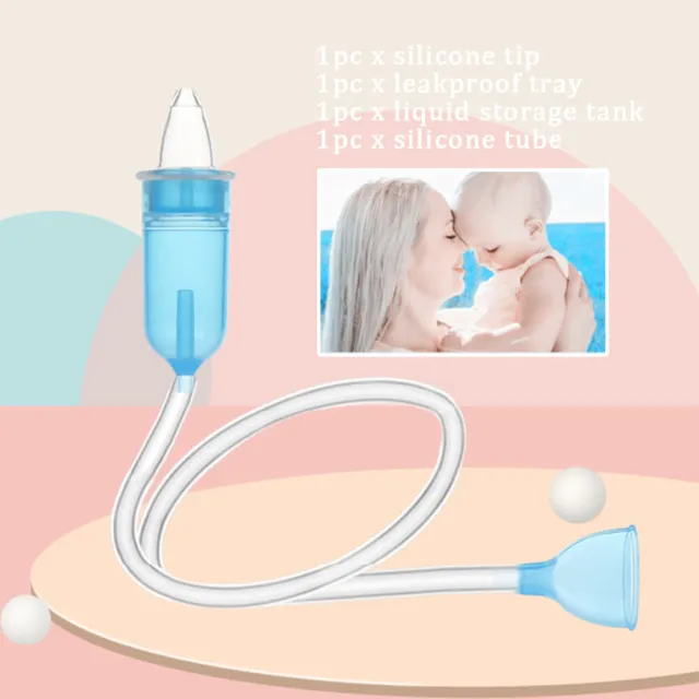 Soft Tip Baby Silicone Nasal Aspirator Vacuum Sucker Nose Mucus Snot Cleaner UK