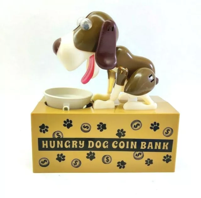Piggy Bank Hungry Eating Dog Coin Money Saving Puppy Robotic Mechanical Save