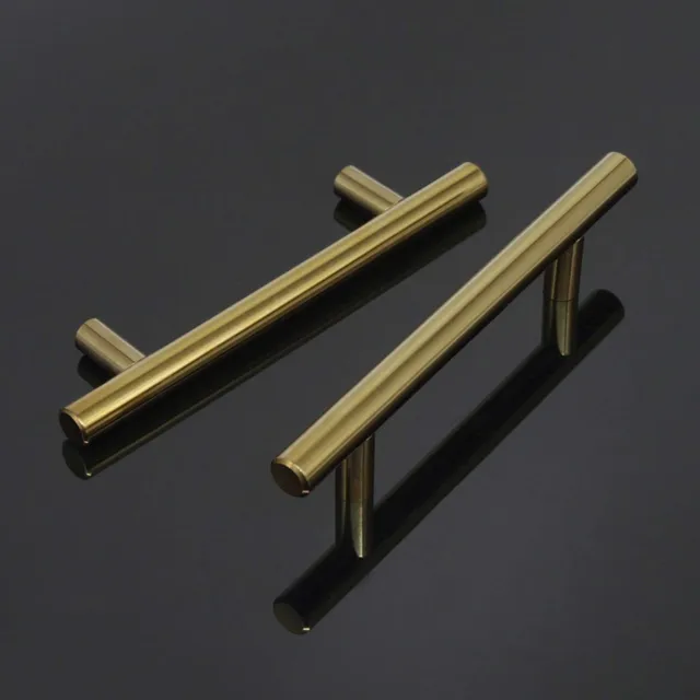 6PK Probrico Brushed Brass Kitchen Cabinets Drawers Handles Pulls 3-3/4" Holes