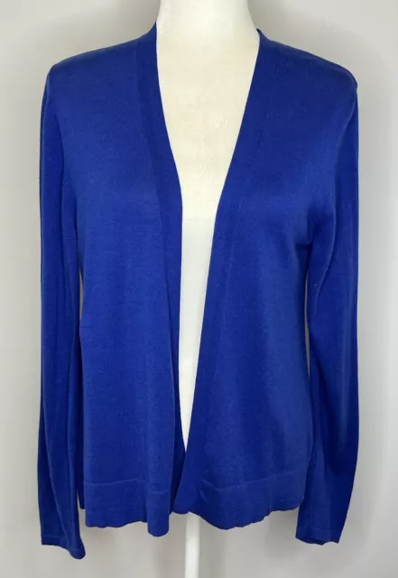 Old Navy Women’s Large Sweater Blue Long Sleeve Open Front V Neck Knit Cardigan