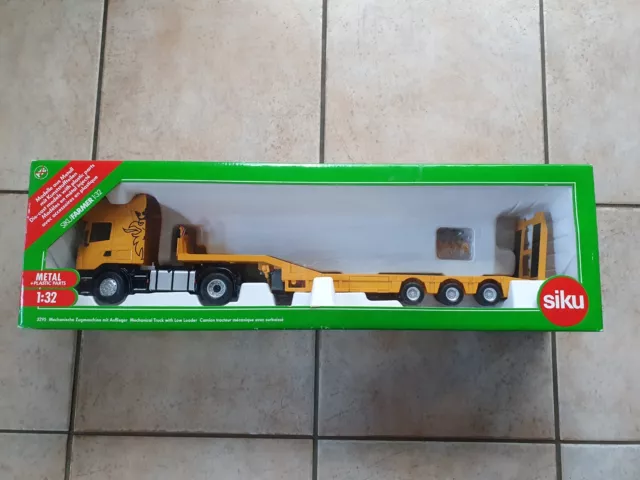 Modelauto  Siku Farmer 3295 Scania LKW mit Tieflader mechanisch 1:32 OVP SELTEN!