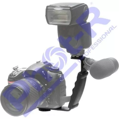 Phot-R Flash Off Camera Bracket Mount L-Shaped for Canon Nikon Flashgun DSLR