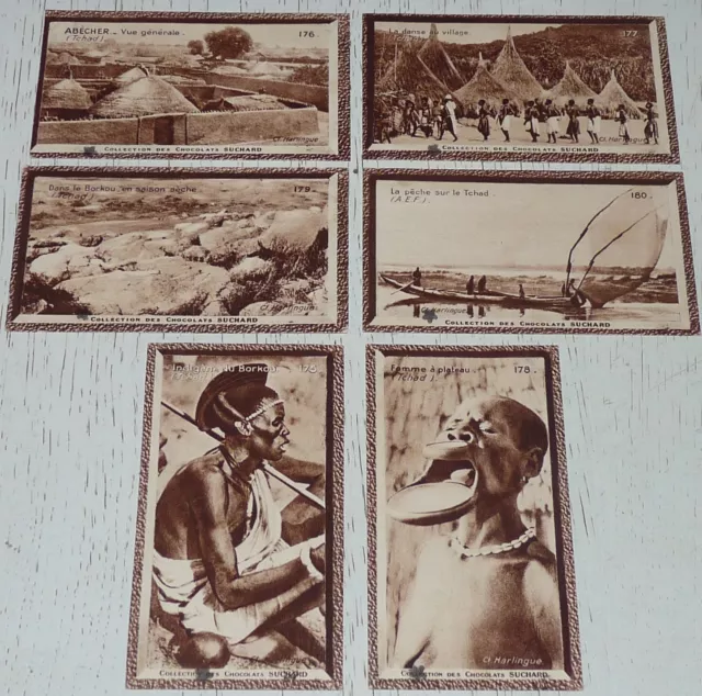 6 Chromos Photo Suchard 1930 France Colonies Afrique A.e.f. Tchad Complet