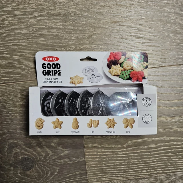 OXO GOOD GRIPS Cookie Press Christmas Disk Set Of 6 Santa Snowman