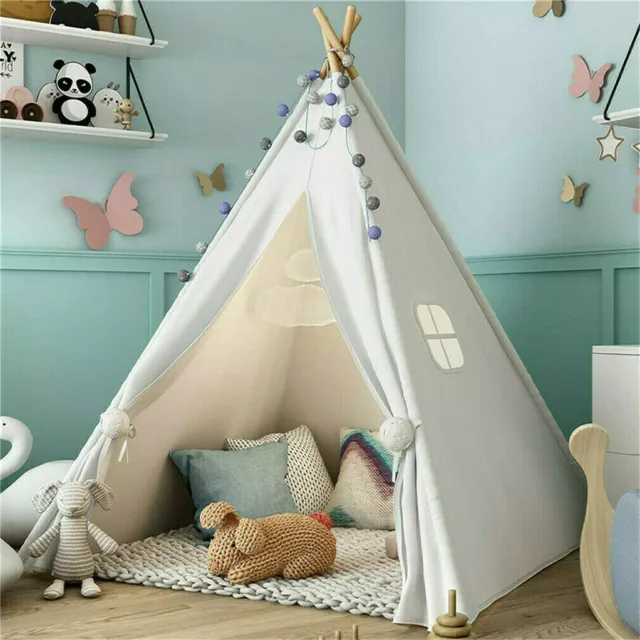 In/Outdoor Large Teepee Tent Foldable Canvas Play Tent Children Play house funny