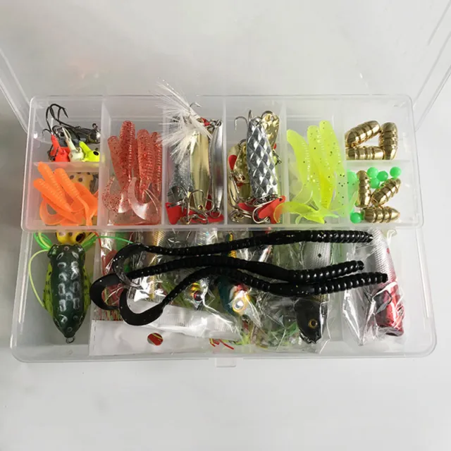 KIT FISHING LURES Set Hard Artificial Wobblers Metal Jig Spoons Soft Lure  $43.90 - PicClick AU