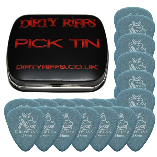 24 x Dunlop Gator Guitar Picks / Plectrums - 1.14mm In A Handy Pick Tin