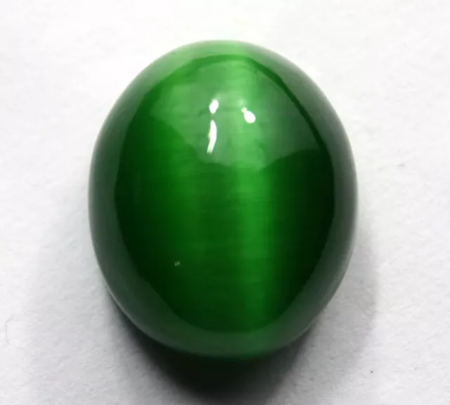 54 Cts Natural Light Green Cats Eye Cabochon Shape Excellent Gemstone