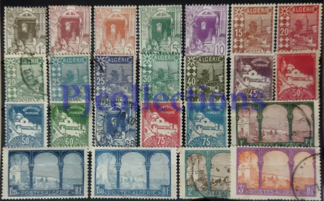 N1332- Algeria 1926/39 Vedute - Views Set 24 Stamps Mix Mh - Usati - Used