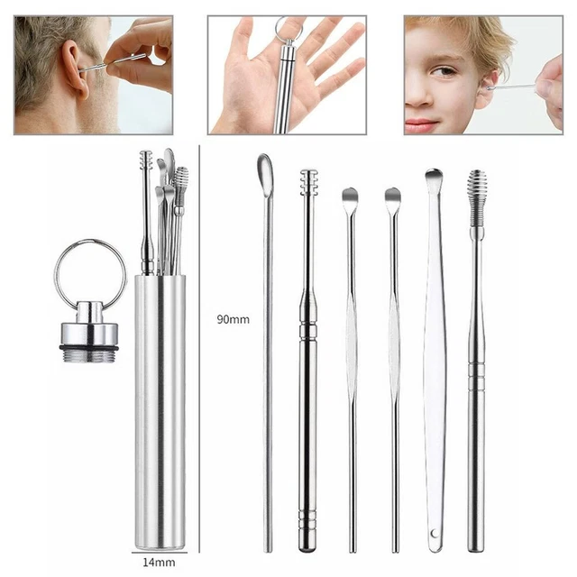 Kit rimozione cerume igienico 6 pz con manico antiscivolo per una facile pulizia