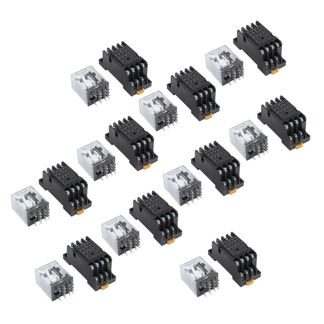 10X DC 24V Coil Volt 4PDT 14 Pin Terminal Electromagnetic Relay HH54P X1F6
