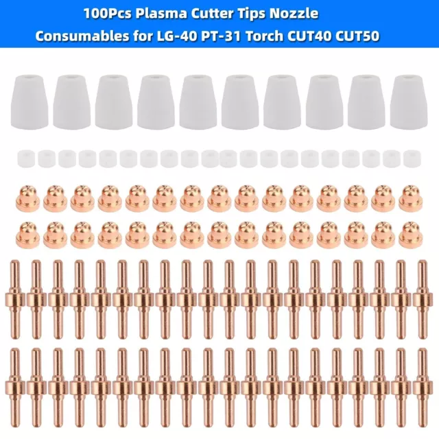 100* Coupeur Plasma Coupant Consommables Accessoires Embout Pt-31 LG-40 Torche E