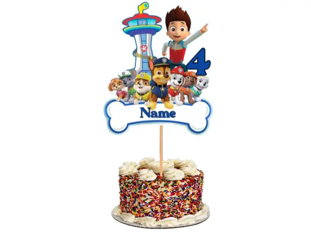 PERSONALISED PAW PATROL Cake Topper /Cake Decoration Party Non- edible