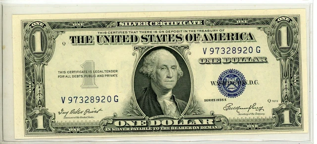 1935-E United States Dollar Currency $1 Silver Certificate # 937